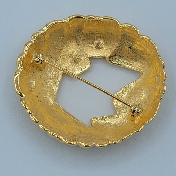 Swarovski Swan Vintage Gold Tone Crystal Brooch #847 - Picture 8 of 11